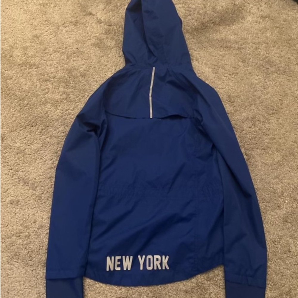 Blue Hooded Jacket with New York Giants logo
